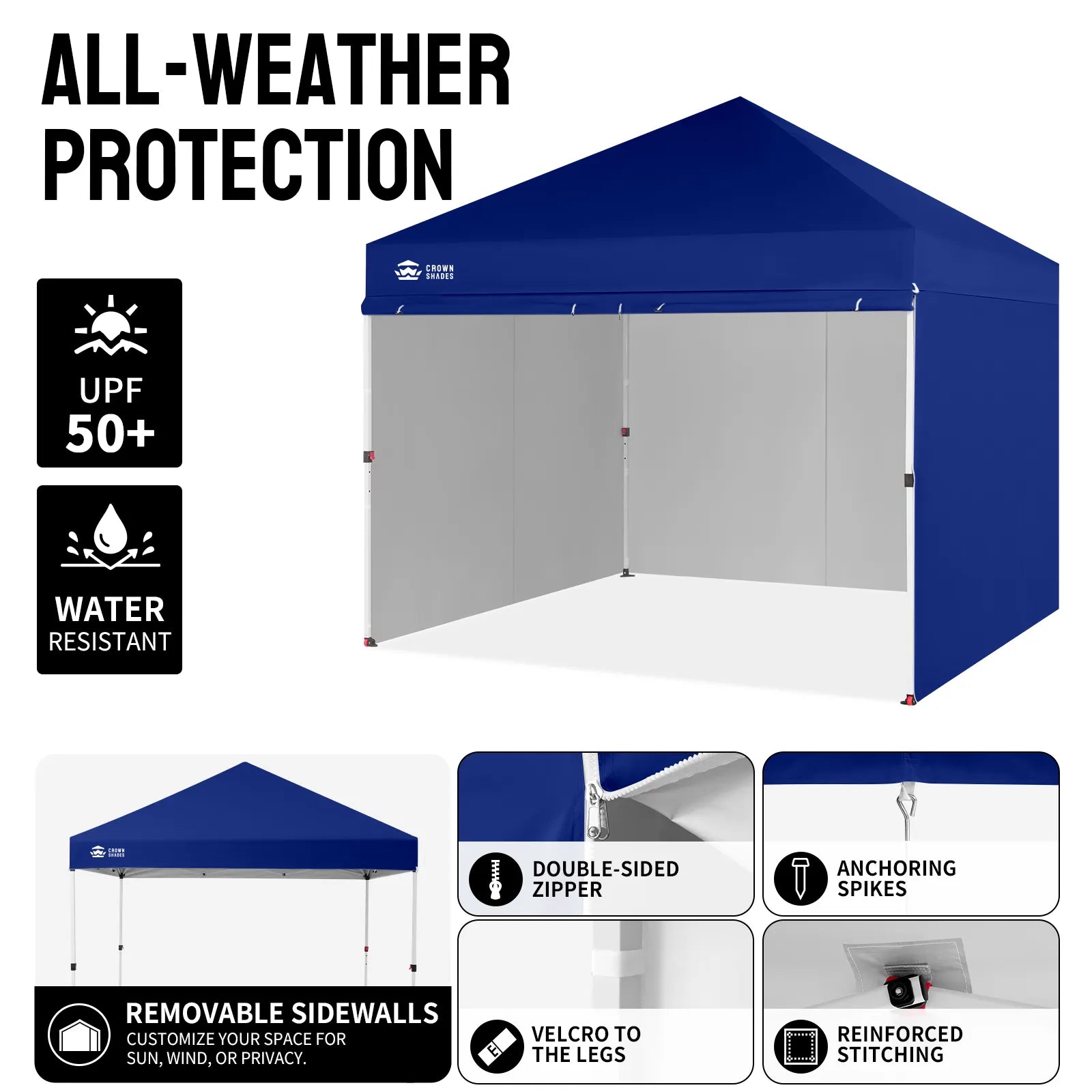 Crown Pro-Duty Carpa 10' x 10' | Suite Empresarial con Pared Completa