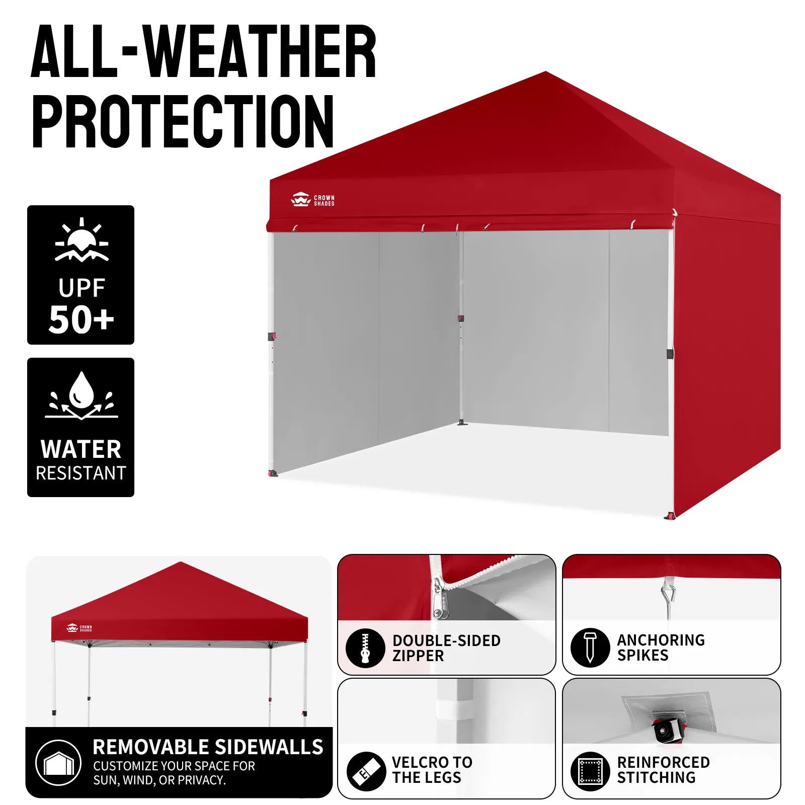 Crown Pro-Duty Carpa 10' x 10' | Suite Empresarial con Pared Completa