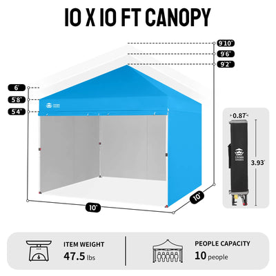 Crown Pro-Duty Carpa 10' x 10' | Suite Empresarial con Pared Completa