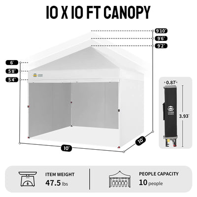 Crown Pro-Duty Carpa 10' x 10' | Suite Empresarial con Pared Completa