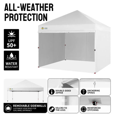 Crown Pro-Duty Carpa 10' x 10' | Suite Empresarial con Pared Completa