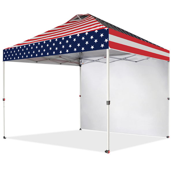 10x10 Recreational Centerlok Canopy & 1 Sidewall - Sto 'N Go, Silver Coated, 150D