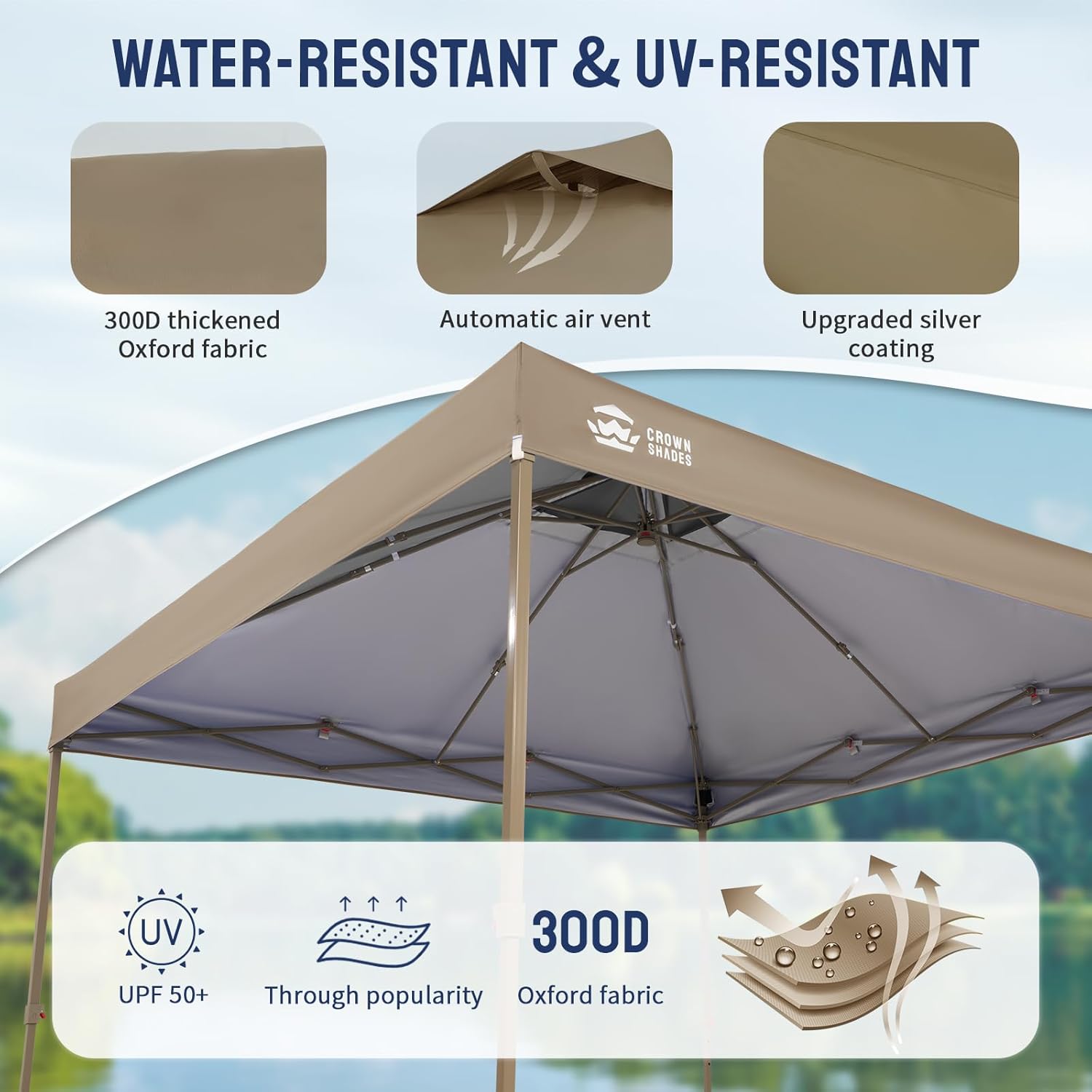 10x10 Pop Up Gazebo Canopy - Mesh Walls – Crown Shades