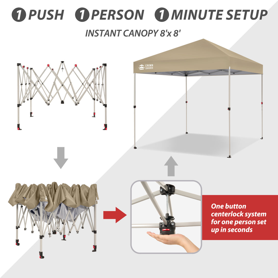 8x8 Pop Up Canopy & One-Push Centerlok™