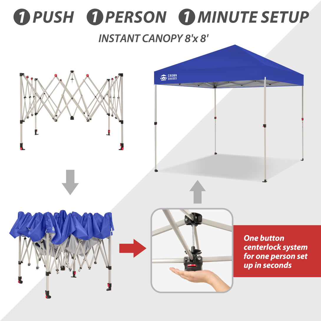 8x8 Pop Up Canopy & One-Push Centerlok™