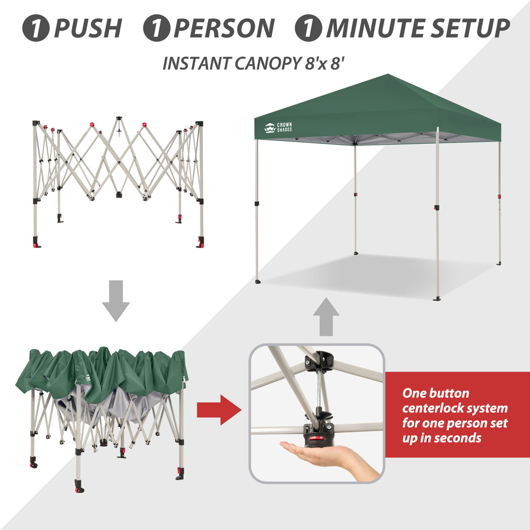 8x8 Pop Up Canopy & One-Push Centerlok™