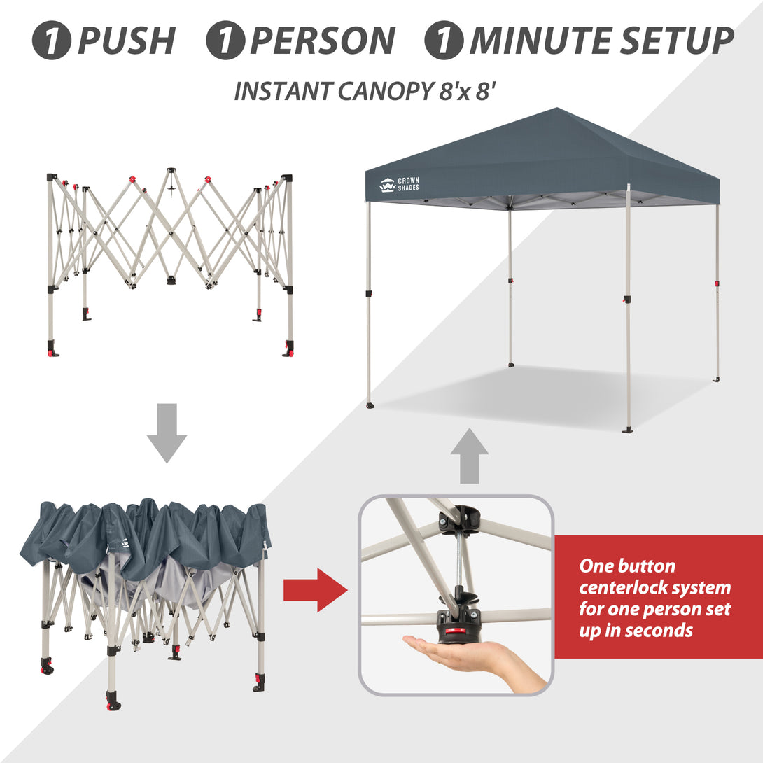 8x8 Pop Up Canopy & One-Push Centerlok™