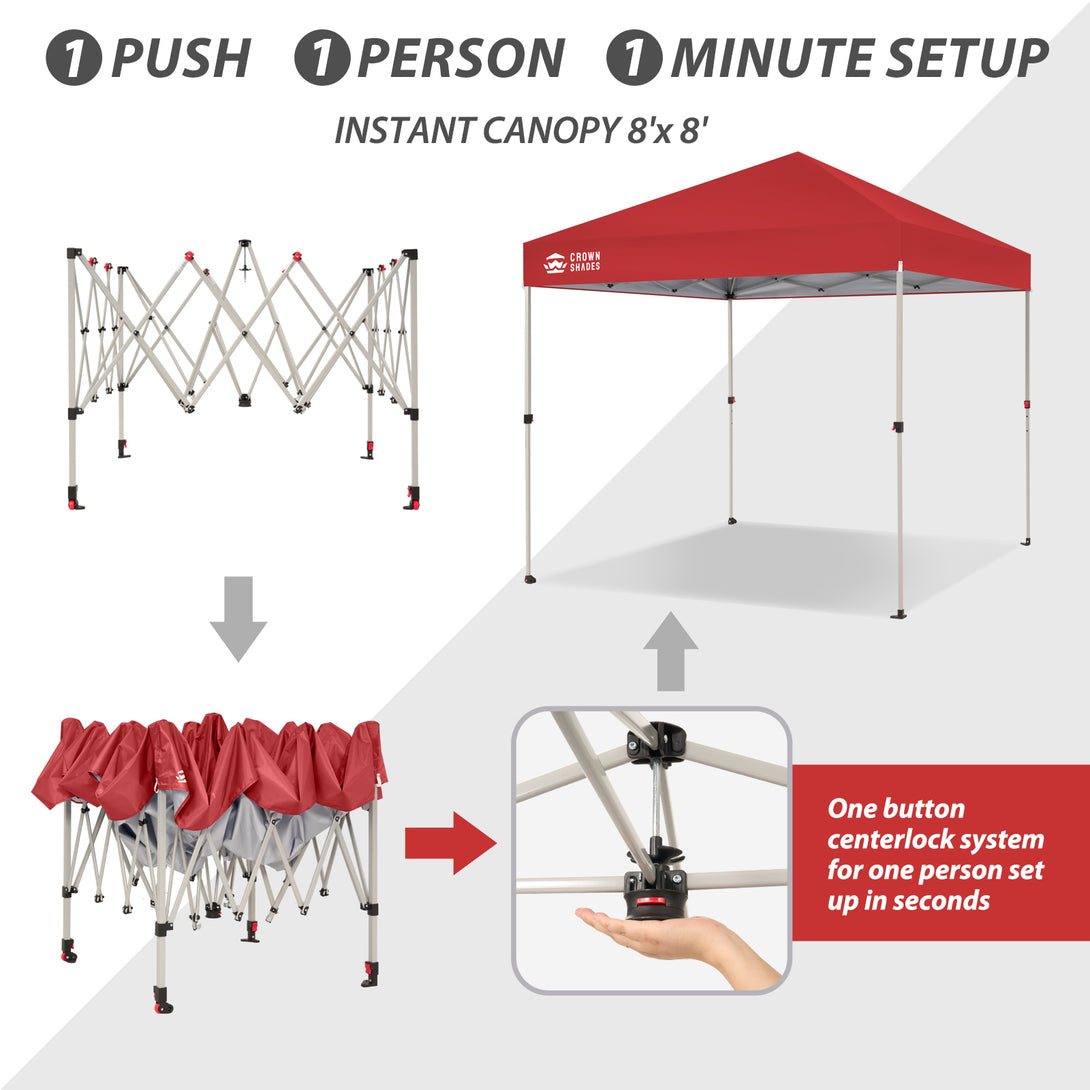 8x8 Pop Up Canopy & One-Push Centerlok™