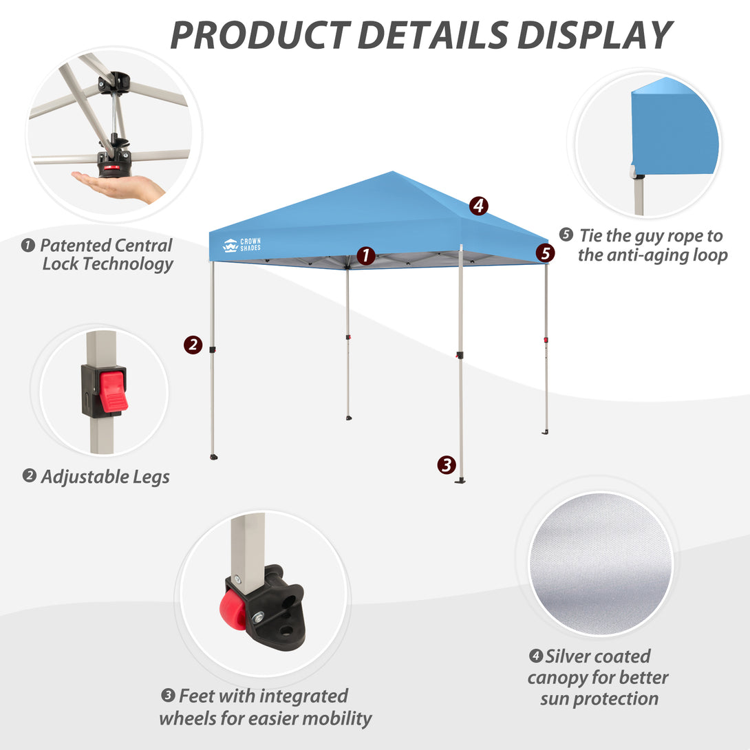 8x8 Pop Up Canopy & One-Push Centerlok™