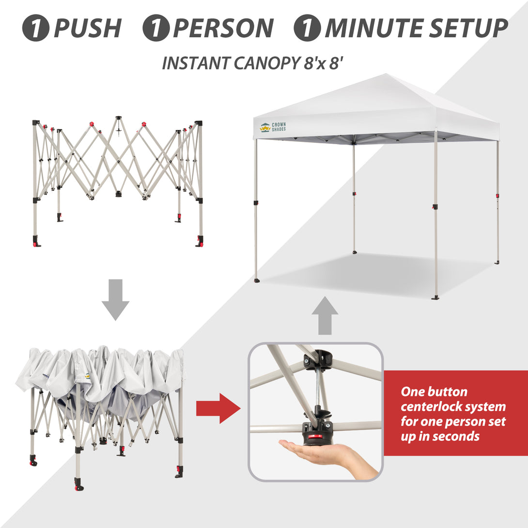 8x8 Pop Up Canopy & One-Push Centerlok™