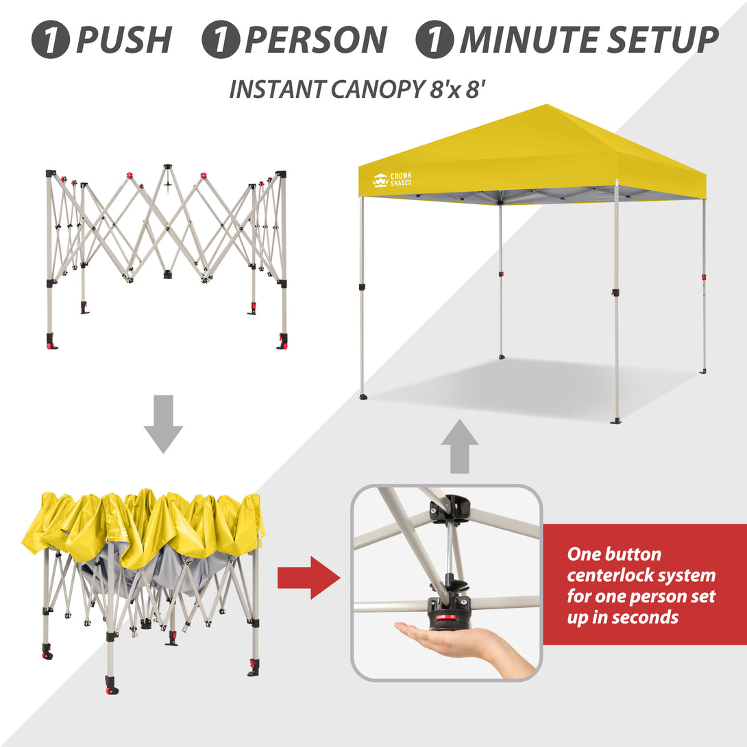 8x8 Pop Up Canopy & One-Push Centerlok™