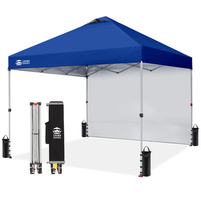 zelt zusammenklappbar 10x10 Pop-Up-Zelt – Sofortaufbau mit Seitenwand | CROWN SHADES – Crown Shades