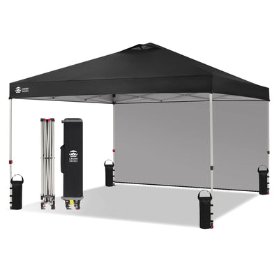sonnensegel mit seitenwand CROWN SHADES 12'x12' Pop-Up-Vordach mit 1 Seitenwand – Crown Shades