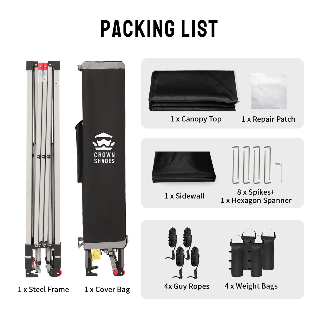 CenterLOK® 12x12 Pop Up Canopy & 1 Sidewall