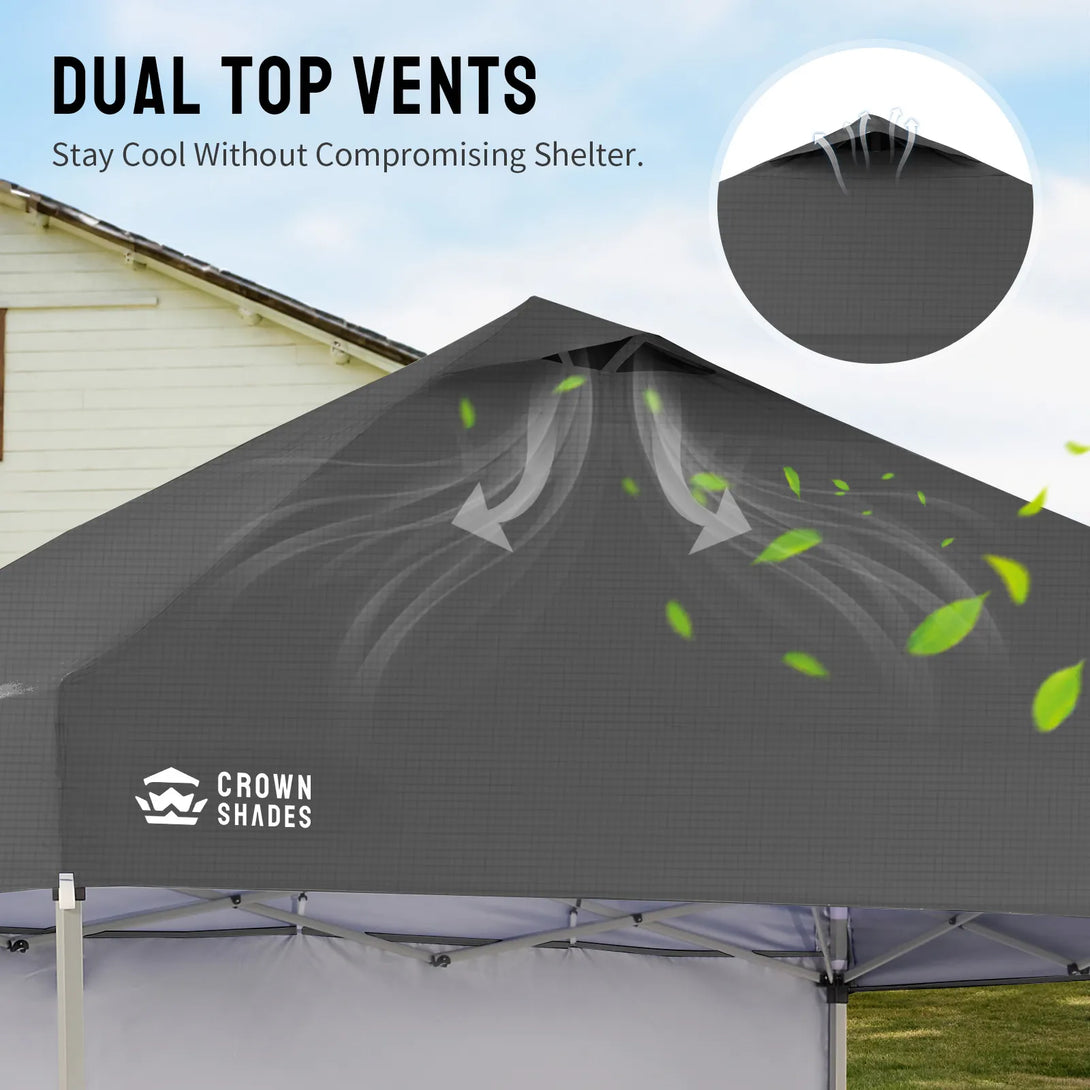 CROWN SHADES 12'x12' Pop Up Canopy with 1 Sidewall – Crown Shades ...