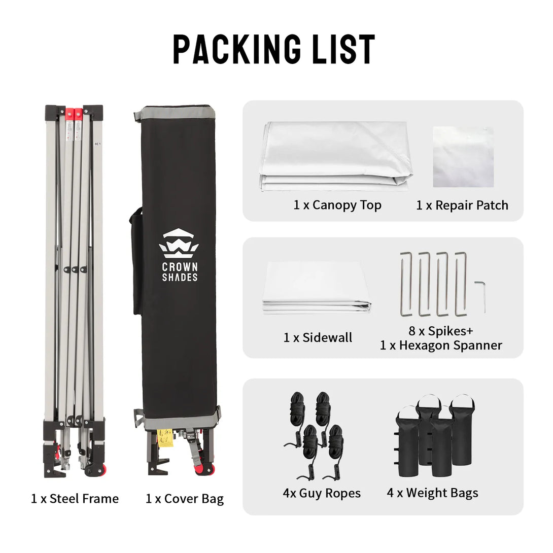 CenterLOK® 12x12 Pop Up Canopy & 1 Sidewall