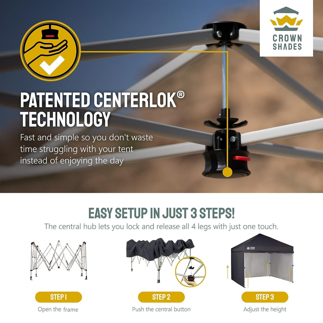 10x10 Commercial CenterLOK™-Überdachung und 4 Seitenwände