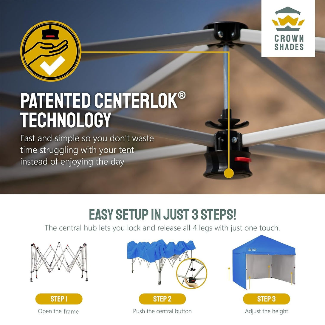 10x10 Commercial CenterLOK™-Überdachung und 4 Seitenwände