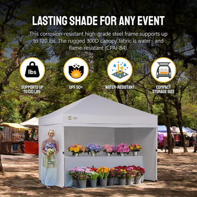 tent shade cover 10x10 Commercial CenterLOK Canopy & 4 Sidewalls