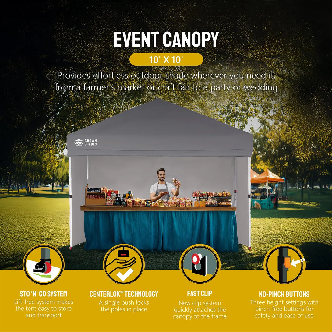 10x10 Commercial CenterLOK® Canopy & 4 Sidewalls