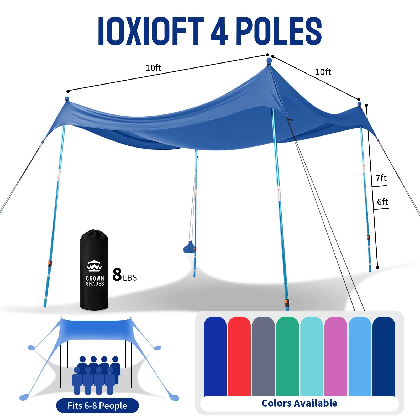 Feather-Lift Tente de plage pop-up | Abri anti-UV 50+ instantané