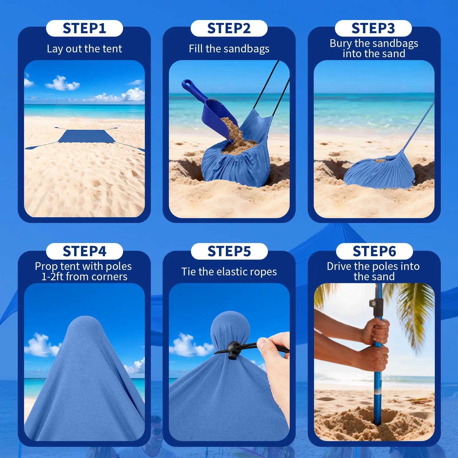 Feather-Lift Tente de plage pop-up | Abri anti-UV 50+ instantané