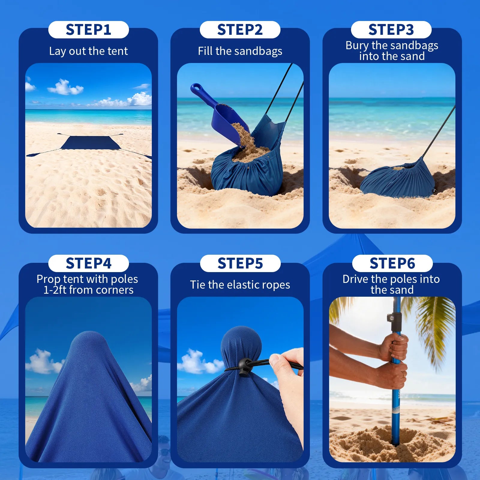 Feather-Lift Tente de plage pop-up | Abri anti-UV 50+ instantané