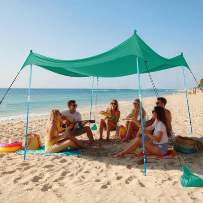 Feather-Lift Pop-Up Beach Tent | Instant UPF 50+ Sun Shelter – Crown Shades