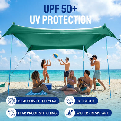 Feather-Lift Pop-Up Beach Tent | Instant UPF 50+ Sun Shelter – Crown Shades