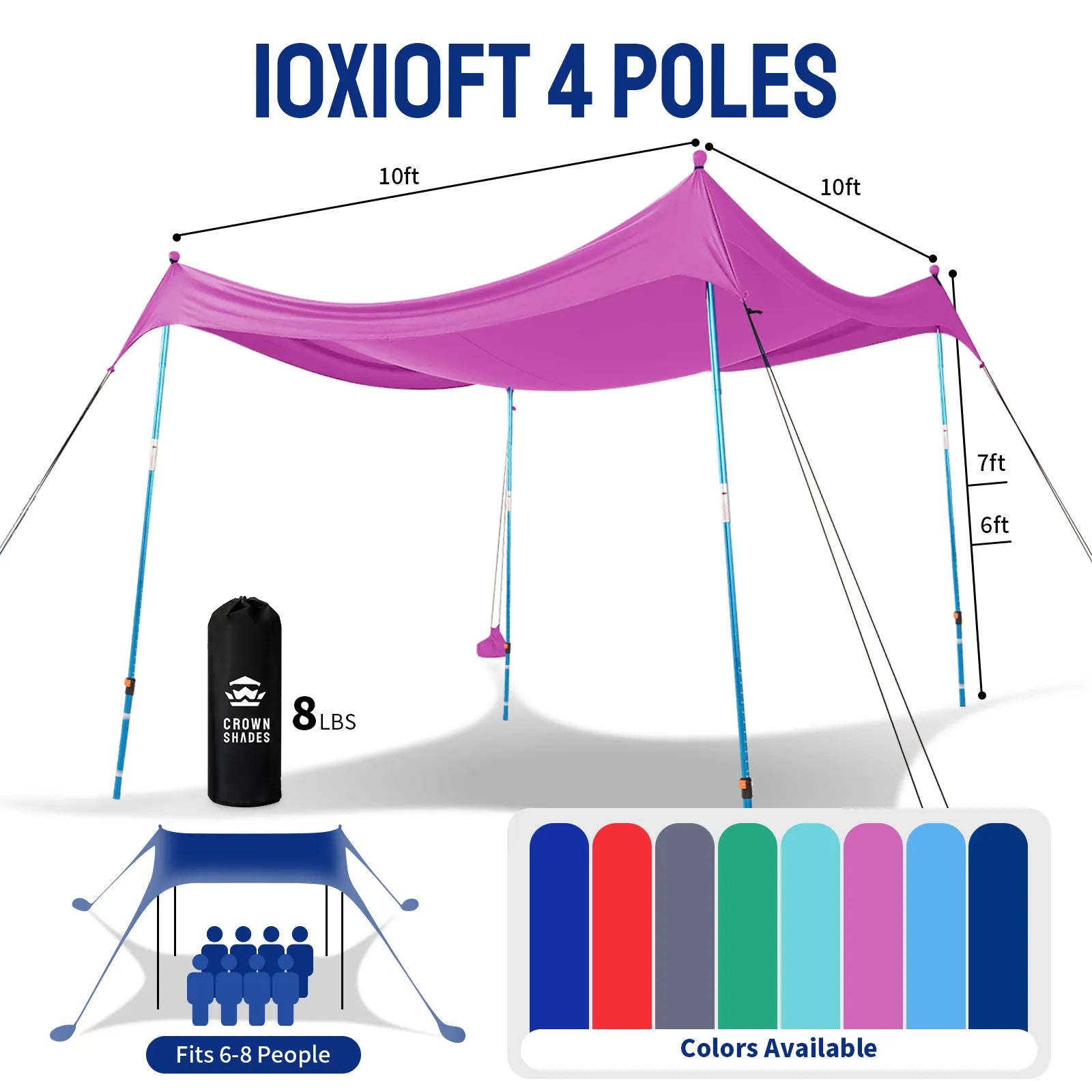 Feather-Lift Tente de plage pop-up | Abri anti-UV 50+ instantané