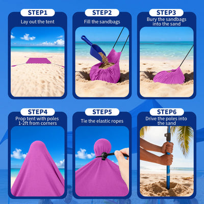 Feather-Lift Tente de plage pop-up | Abri anti-UV 50+ instantané