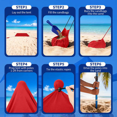 Feather-Lift Tente de plage pop-up | Abri anti-UV 50+ instantané