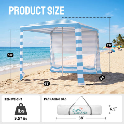 Feather-Lift Tienda Cabana de Playa 6.5' x 6.5' | 1 Pared Lateral