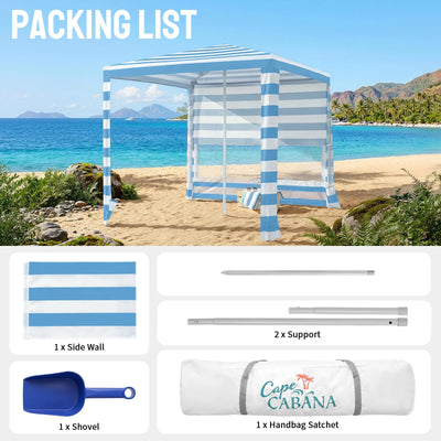Feather-Lift Tienda Cabana de Playa 6.5' x 6.5' | 1 Pared Lateral