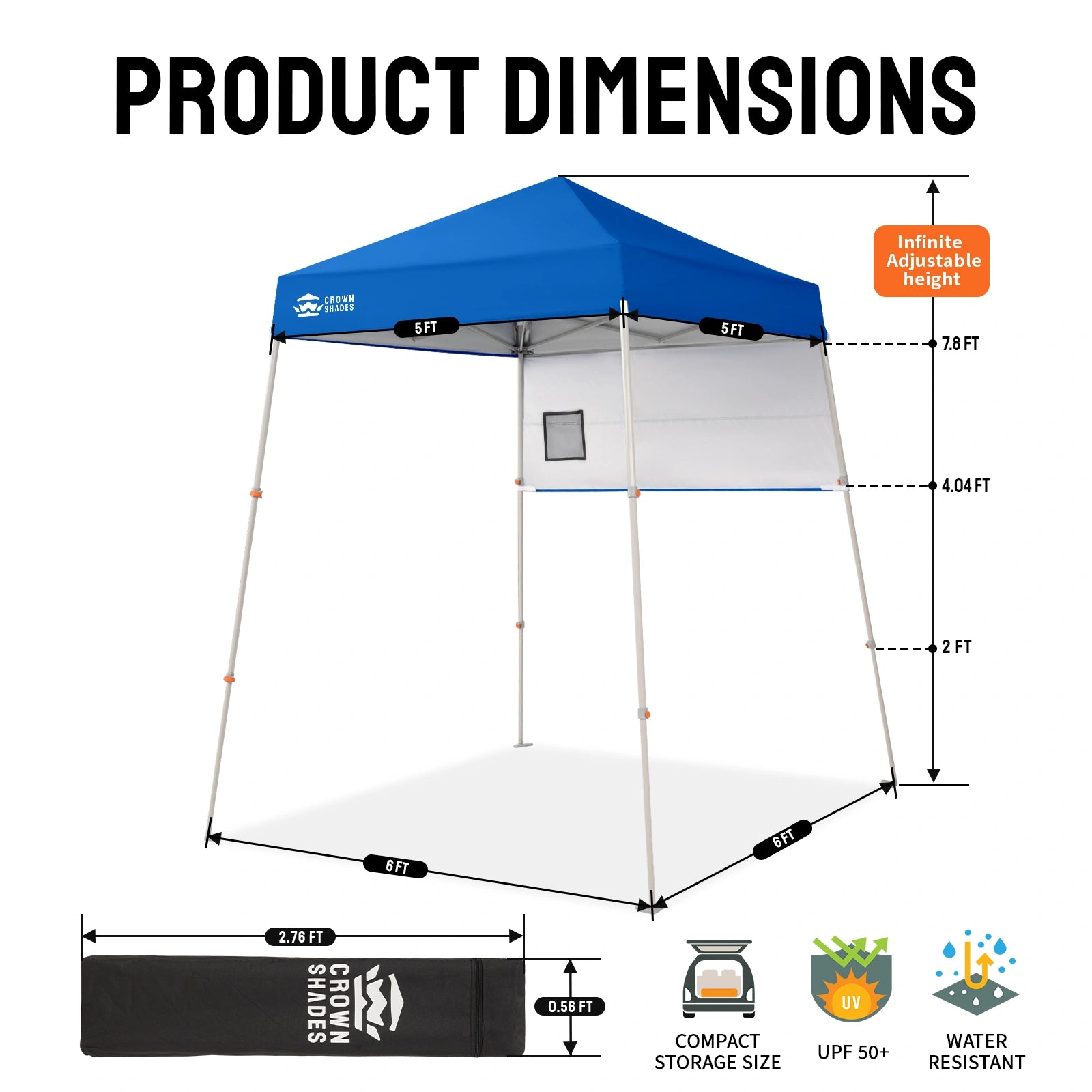 Feather-Lift™ 5' x 5' Canopy with Instant Sidewall