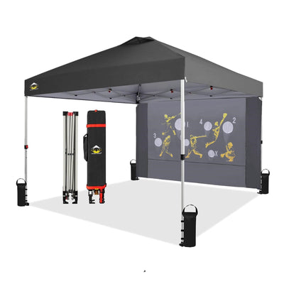 tent for games CROWN SHADES 10x10 Pop Up Canopy Tent with Game Netting - One Push Setup Beach Tent – Crown Shades