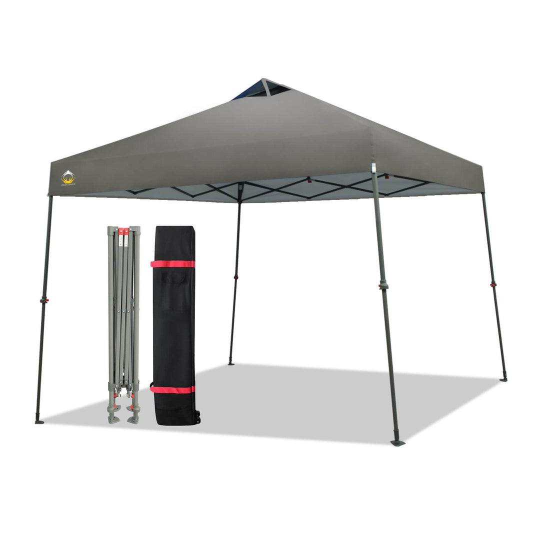 CROWN SHADES Canopy Tent 9x9 One Push Pop up Canopy Easy Up Canopy Bonus Wheeled Bag, 8 Stakes, 4 Ropes