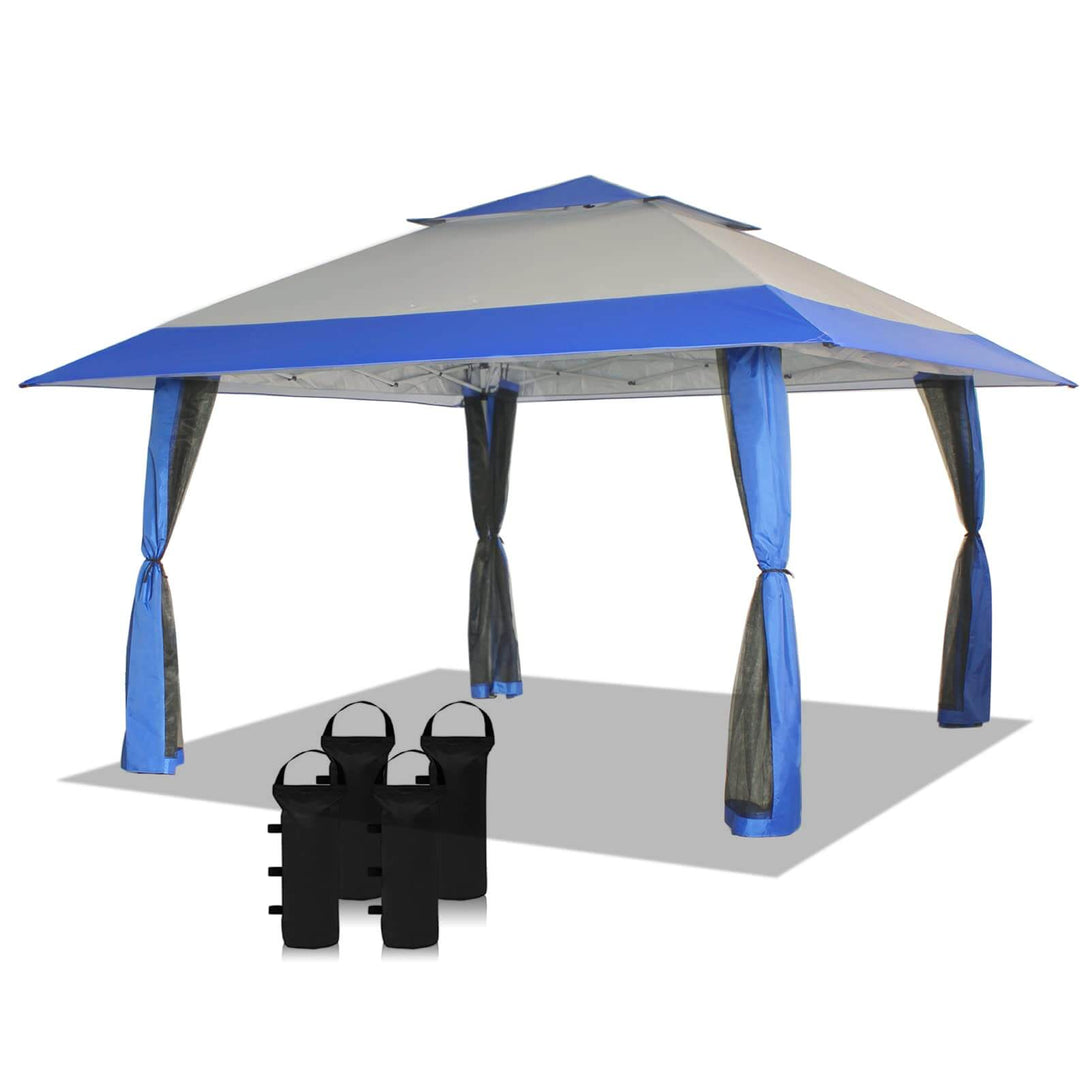 13X13 Outdoor Pop Up Gazebo Patented Center Lock Quick Setup  Instant Canopy Tent with Mosquito Nettings