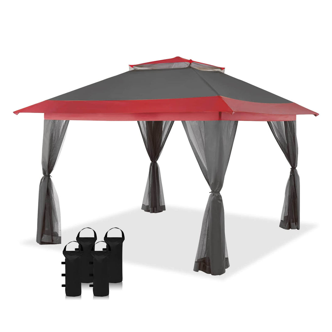 13X13 Outdoor Pop Up Gazebo Patented Center Lock Quick Setup  Instant Canopy Tent with Mosquito Nettings