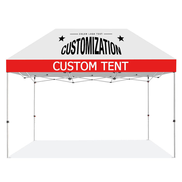 CROWN SHADES 10x15 Custom Canopy Tent with Logo, Customized Top, Backwall & Sidewall - Heavy Duty Commercial Tent