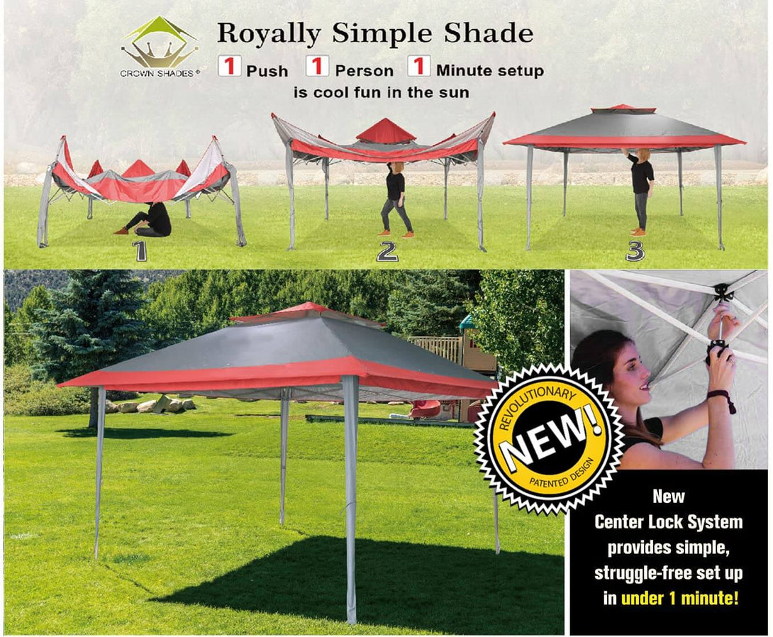 13X13 Outdoor Pop Up Gazebo Patented Center Lock Quick Setup  Instant Canopy Tent with Mosquito Nettings