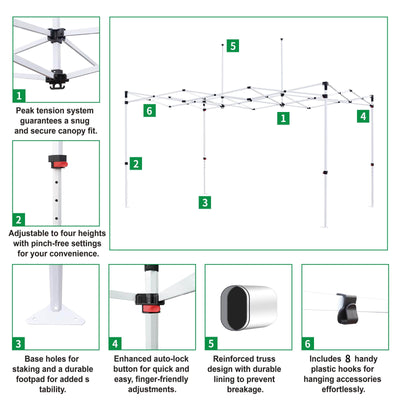 CROWN SHADES [M150A] Carpa personalizada 15x10 – Juego completo con estructura y toldo