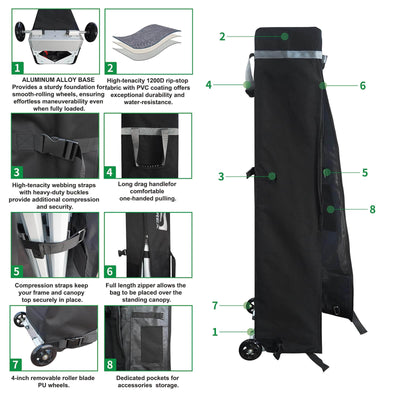 CROWN SHADES [M200A-CU] Carpa personalizada 20x10 – Juego completo con estructura y toldo