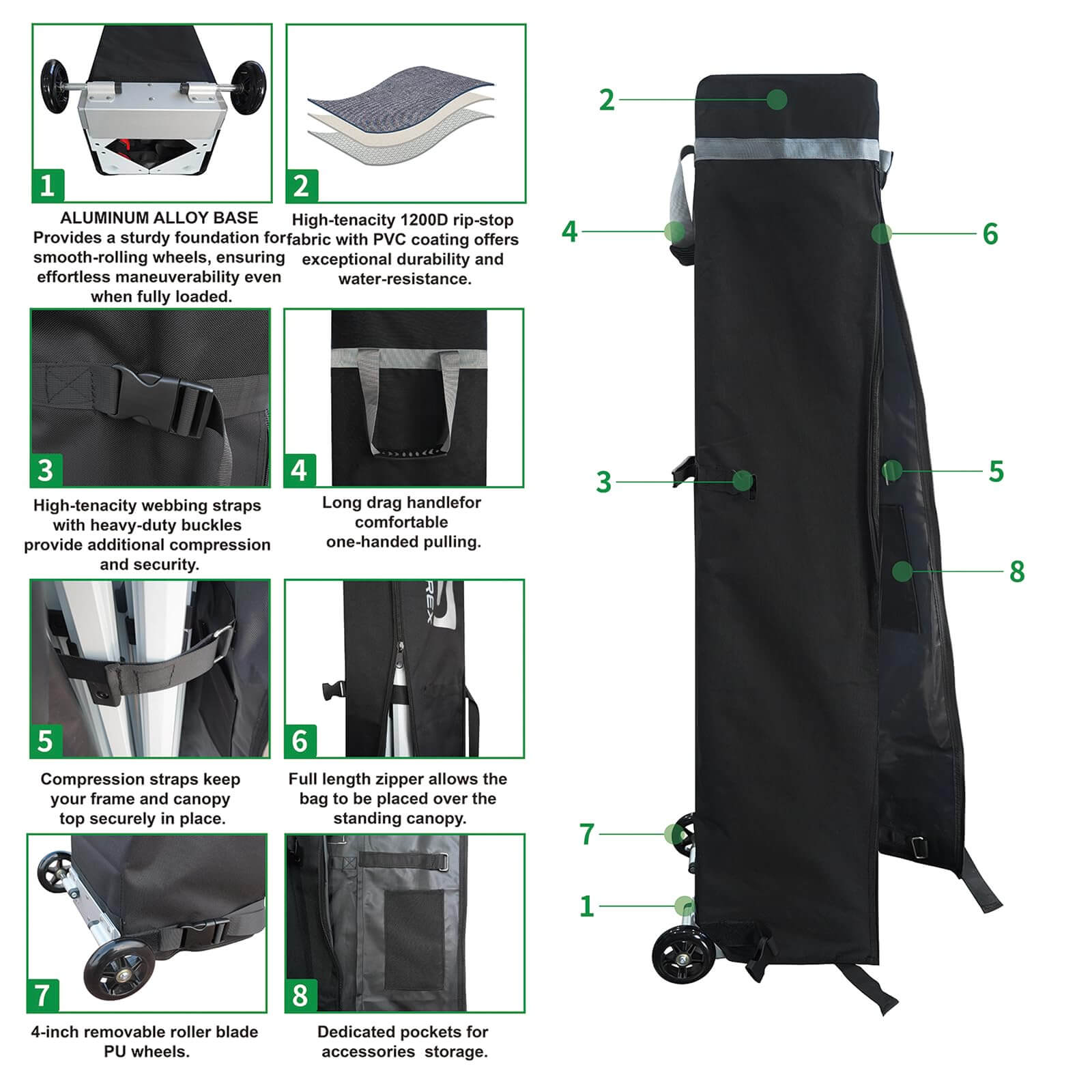 CROWN SHADES [M150A] 15x10 Custom Tent – Complete Set with Frame & Canopy