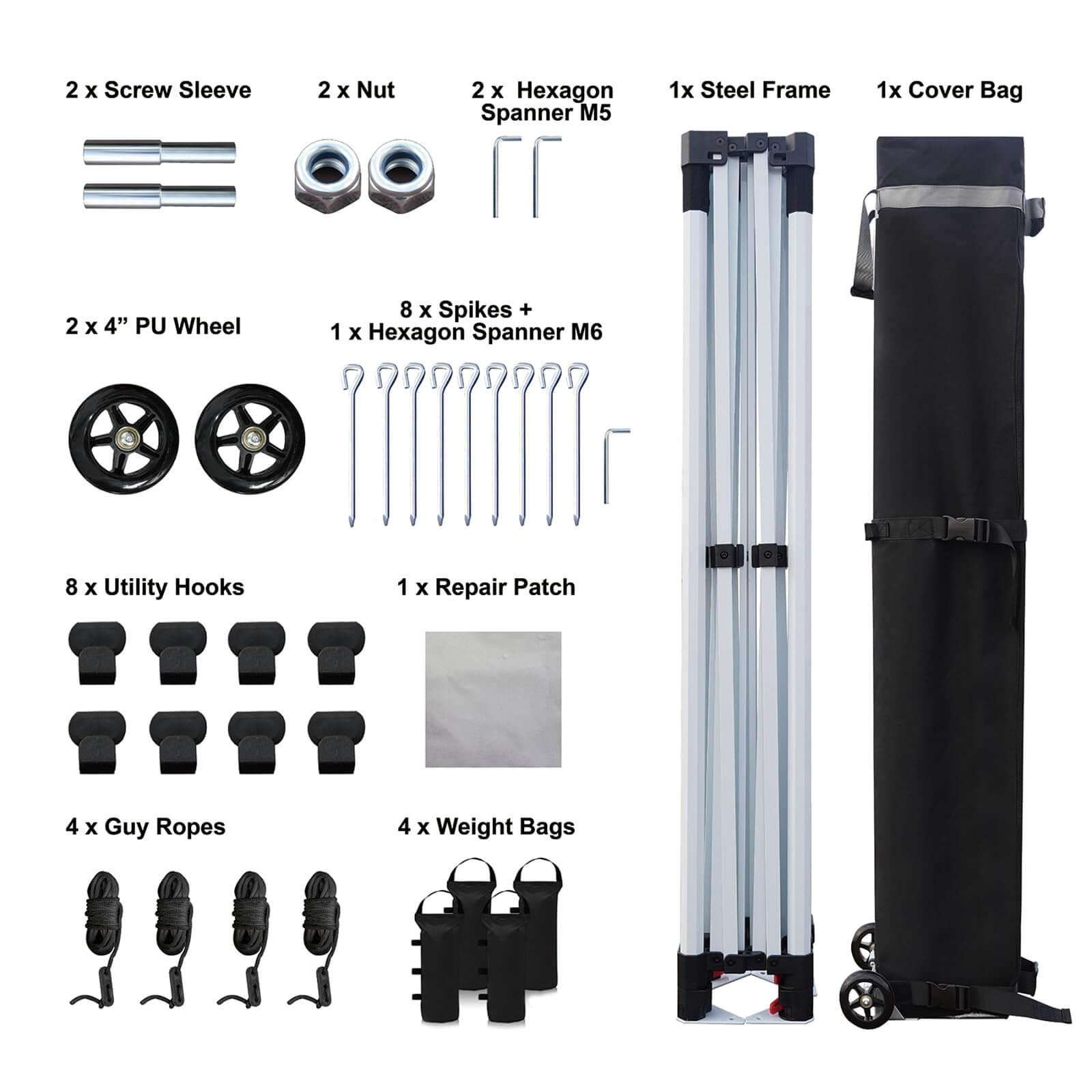 CROWN SHADES [M150A] 15x10 Custom Tent – Complete Set with Frame & Canopy
