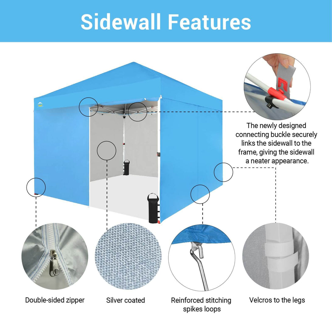 CROWN SHADES 10X10 Comercial Instant Canopy Pop Up Tent Patended Center Lock with 4 Sidewalls