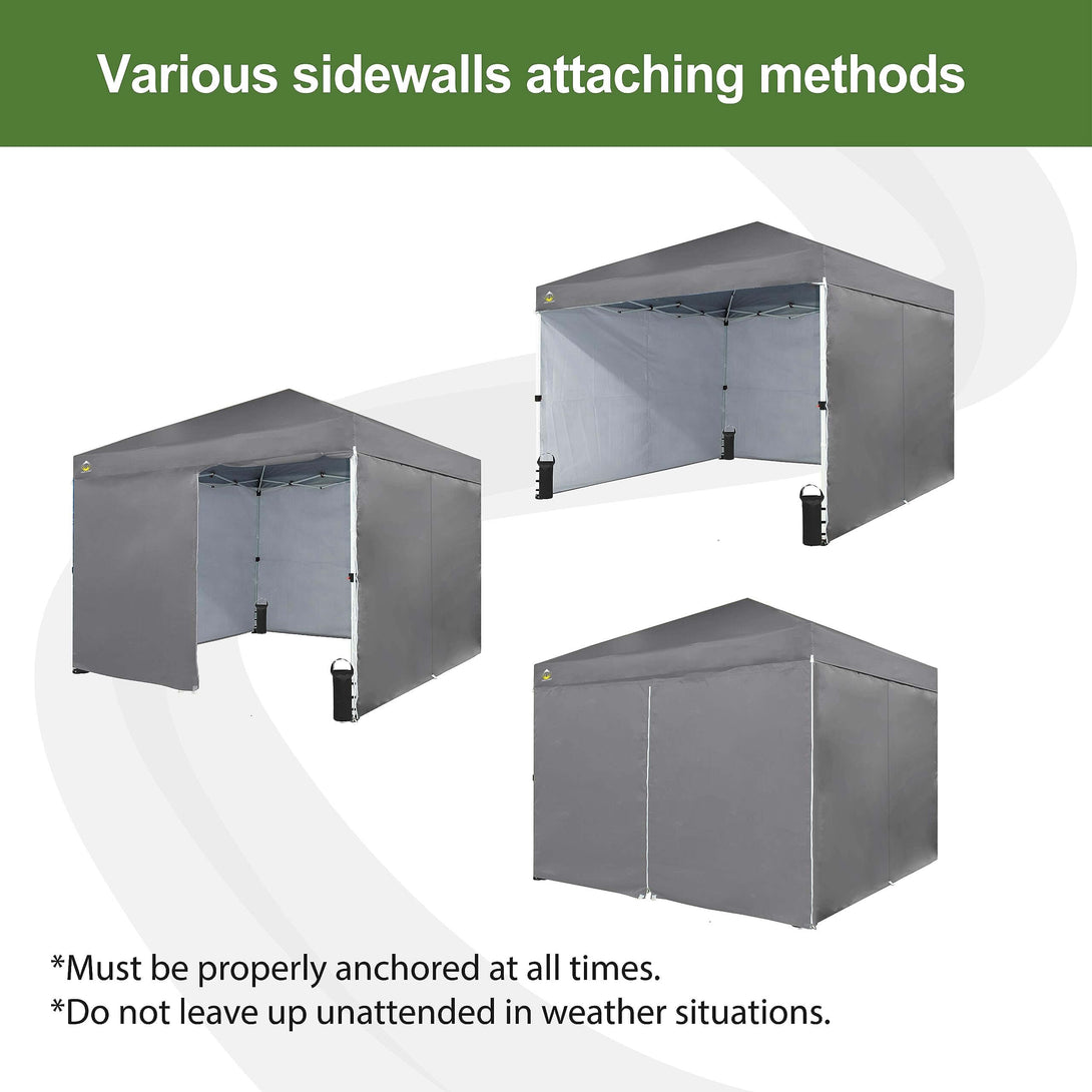 CROWN SHADES 10X10 Comercial Instant Canopy Pop Up Tent Patended Center Lock with 4 Sidewalls