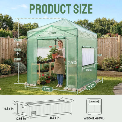 house plant canopy Insta-Grow 6'x8' Pop-Up Greenhouse, Green
