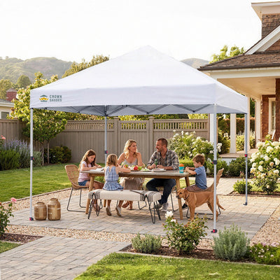 garden canopy tent 8x8 Pop Up Canopy & One-Push CenterLOK , White