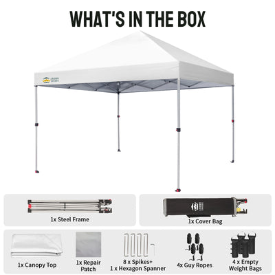black & white zelt 8'x8' Instant Pop-Up Baldachin-Zelt – Schutz in Sekunden – Crown Shades